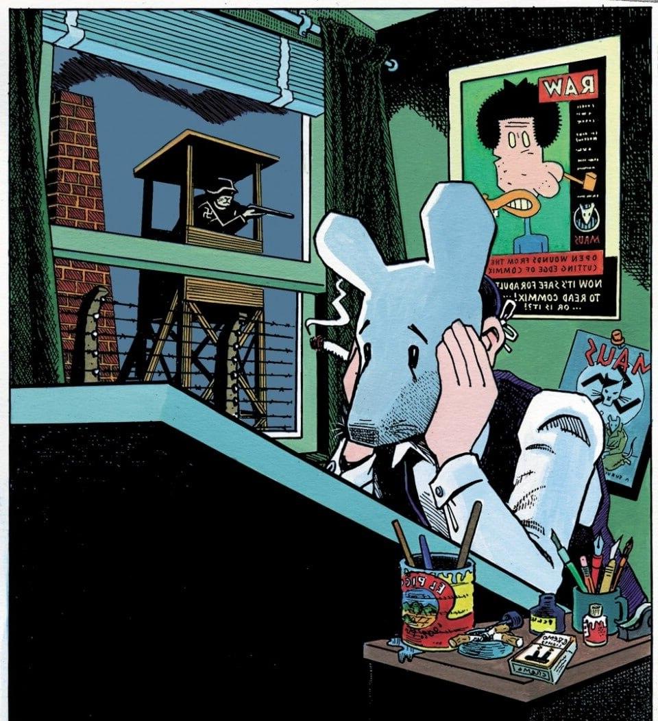 Art Spiegelman，《带着老鼠面具的自画像》，1989年